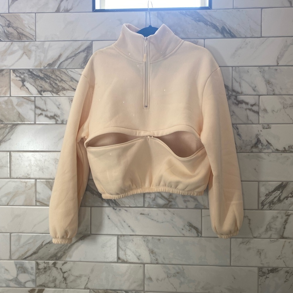 Latched Mama Cream Quarter-Zip Sweatshirt - Picture 4 of 6